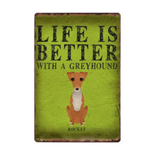 Load image into Gallery viewer, Life Is Better With A Basset Hound Tin Poster-Sign Board-Basset Hound, Dogs, Home Decor, Sign Board-2