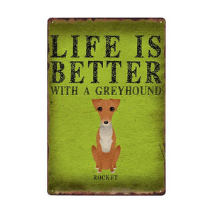 Life Is Better With A Basset Hound Tin Poster-Sign Board-Basset Hound, Dogs, Home Decor, Sign Board-2
