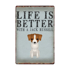 Life Is Better With A Border Collie Tin Poster-Sign Board-Border Collie, Dogs, Home Decor, Sign Board-Border Collie-9