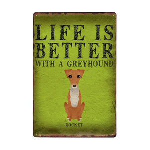 Life Is Better With A Rat Terrier Tin Poster-Sign Board-Dogs, Home Decor, Rat Terrier, Sign Board-Rat Terrier-2