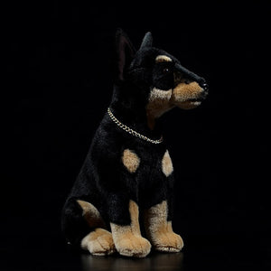 Lifelike Sitting Black Doberman Soft Plush Toy-Home Decor-Doberman, Dogs, Home Decor, Soft Toy, Stuffed Animal-3