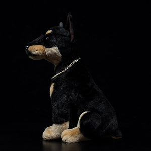 Lifelike Sitting Black Doberman Soft Plush Toy-Home Decor-Doberman, Dogs, Home Decor, Soft Toy, Stuffed Animal-6