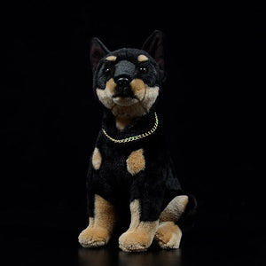 Lifelike Sitting Black Doberman Soft Plush Toy-Home Decor-Doberman, Dogs, Home Decor, Soft Toy, Stuffed Animal-7