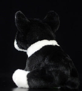 image of a boston terrier stuffed animal plush toy  - backview