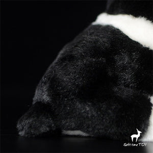 image of a boston terrier stuffed animal plush toy  - material