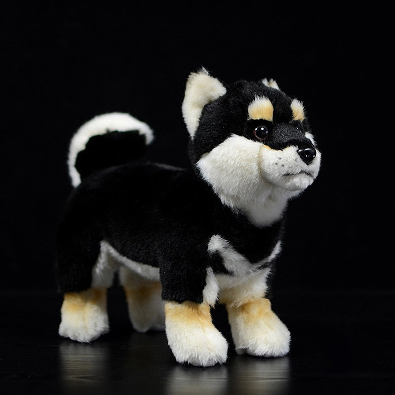 Lifelike Standing Black Shiba Inu Soft Plush Toy-Home Decor-Dogs, Home Decor, Shiba Inu, Soft Toy, Stuffed Animal-1
