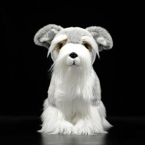 Lifelike Standing Silver Schnauzer Soft Plush Toy-Home Decor-Dogs, Home Decor, Schnauzer, Soft Toy, Stuffed Animal-2