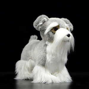Lifelike Standing Silver Schnauzer Soft Plush Toy-Home Decor-Dogs, Home Decor, Schnauzer, Soft Toy, Stuffed Animal-3