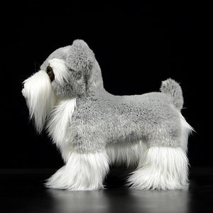 Lifelike Standing Silver Schnauzer Soft Plush Toy-Home Decor-Dogs, Home Decor, Schnauzer, Soft Toy, Stuffed Animal-5