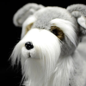 Lifelike Standing Silver Schnauzer Soft Plush Toy-Home Decor-Dogs, Home Decor, Schnauzer, Soft Toy, Stuffed Animal-7