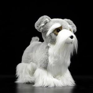 Lifelike Standing Silver Schnauzer Soft Plush Toy-Home Decor-Dogs, Home Decor, Schnauzer, Soft Toy, Stuffed Animal-8