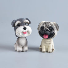 Load image into Gallery viewer, Image of a smiling Schnauzer and Pug bobblehead