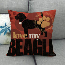 Load image into Gallery viewer, Love My Beagle Cushion Cover-Home Decor-Beagle, Cushion Cover, Dogs, Home Decor-2
