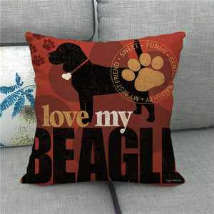 Love My Beagle Cushion Cover-Home Decor-Beagle, Cushion Cover, Dogs, Home Decor-2