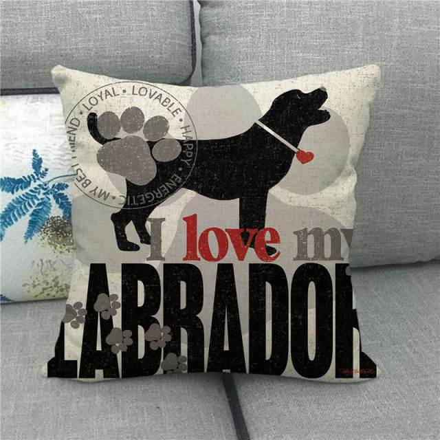 Love My Black Labrador Cushion Cover-Home Decor-Black Labrador, Cushion Cover, Dogs, Home Decor, Labrador-1