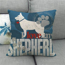 Load image into Gallery viewer, Love My German Shepherd Cushion Cover-Home Decor-Cushion Cover, Dogs, German Shepherd, Home Decor-2