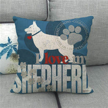 Load image into Gallery viewer, Love My German Shepherd Cushion Cover-Home Decor-Cushion Cover, Dogs, German Shepherd, Home Decor-1