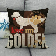 Load image into Gallery viewer, Love My Golden Retriever Cushion Cover-Home Decor-Cushion Cover, Dogs, Golden Retriever, Home Decor-2