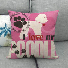 Load image into Gallery viewer, Love My Poodle Cushion Cover-Home Decor-Cushion Cover, Dogs, Home Decor, Poodle-3