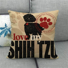 Load image into Gallery viewer, Love My Shih Tzu Cushion Cover-Home Decor-Cushion Cover, Dogs, Home Decor, Shih Tzu-3