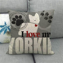 Load image into Gallery viewer, Love My Yorkshire Terrier Cushion Cover-Home Decor-Cushion Cover, Dogs, Home Decor, Yorkshire Terrier-1