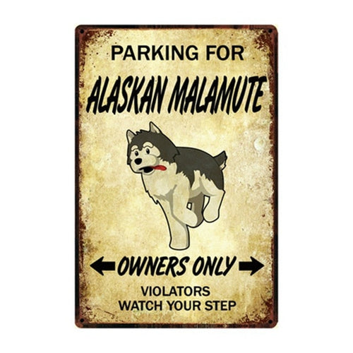 Malamute Love Reserved Car Parking Sign Board-Sign Board-Alaskan Malamute, Car Accessories, Dogs, Home Decor, Siberian Husky, Sign Board-Malamute-One Size-1