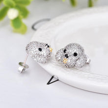 Load image into Gallery viewer, Image of super cute Maltese Earrings in design 1 made of silver
