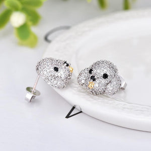 Image of super cute Maltese Earrings in design 1 made of silver