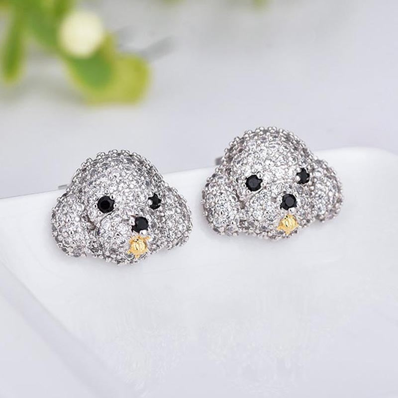 Image of super cute Maltese Earrings in design 1