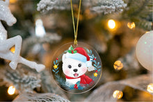 Load image into Gallery viewer, Merry American Eskimo Dog Christmas Tree Ornament-Christmas Ornament-American Eskimo Dog, Christmas, Dogs-Transparent-2