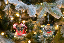Load image into Gallery viewer, Merry Apricot Pug Christmas Tree Ornaments-Christmas Ornament-Christmas, Dogs, Pug-10
