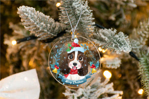 Merry Basset Hound Christmas Tree Ornament-Christmas Ornament-Basset Hound, Christmas, Dogs-3