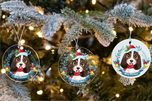 Merry Basset Hound Christmas Tree Ornament-Christmas Ornament-Basset Hound, Christmas, Dogs-7