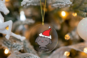 Merry Black Labrador Christmas Tree Ornaments-Christmas Ornament-Black Labrador, Christmas, Dogs, Labrador-Standing-3