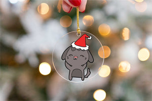 Merry Black Labrador Christmas Tree Ornaments-Christmas Ornament-Black Labrador, Christmas, Dogs, Labrador-Standing with Arms Behind Head-4