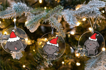 Merry Black Labrador Christmas Tree Ornaments 360x