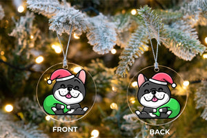 Merry Boston Terrier Christmas Tree Ornaments-Christmas Ornament-Boston Terrier, Christmas, Dogs-5