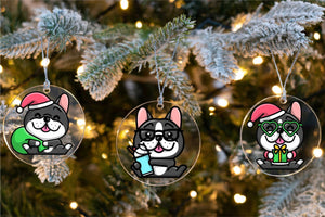 Merry Boston Terrier Christmas Tree Ornaments-Christmas Ornament-Boston Terrier, Christmas, Dogs-8
