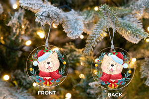 Merry Chow Chow Christmas Tree Ornament-Christmas Ornament-Chow Chow, Christmas, Dogs-6