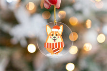 Load image into Gallery viewer, Merry Corgi Christmas Tree Ornaments-Christmas Ornament-Christmas, Corgi, Dogs-2