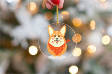 Load image into Gallery viewer, Merry Corgi Christmas Tree Ornaments-Christmas Ornament-Christmas, Corgi, Dogs-4