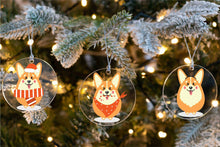Load image into Gallery viewer, Merry Corgi Christmas Tree Ornaments-Christmas Ornament-Christmas, Corgi, Dogs-8
