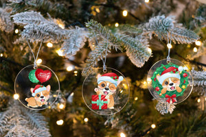 Merry Corgi Christmas Tree Ornaments-Christmas Ornament-Christmas, Corgi, Dogs-1