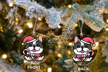 Load image into Gallery viewer, Merry Frenchies Christmas Tree Ornaments-Christmas Ornament-Christmas, Dogs, French Bulldog-5