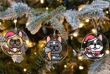 Load image into Gallery viewer, Merry Frenchies Christmas Tree Ornaments-Christmas Ornament-Christmas, Dogs, French Bulldog-9