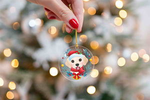Merry Golden Retriever Christmas Tree Ornament-Christmas Ornament-Christmas, Dogs, Golden Retriever-Transparent-2