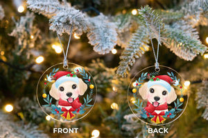 Merry Golden Retriever Christmas Tree Ornament-Christmas Ornament-Christmas, Dogs, Golden Retriever-6