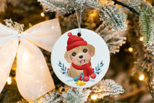 Load image into Gallery viewer, Merry Goldendoodle Christmas Tree Ornament-Christmas Ornament-Christmas, Dogs, Goldendoodle-White-4