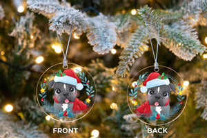 Merry Pit Bull Christmas Tree Ornament-Christmas Ornament-Christmas, Dogs, Pit Bull-6