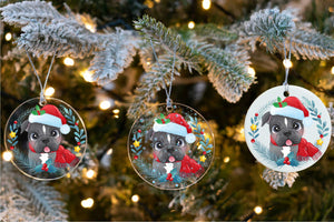 Merry Pit Bull Christmas Tree Ornament-Christmas Ornament-Christmas, Dogs, Pit Bull-7